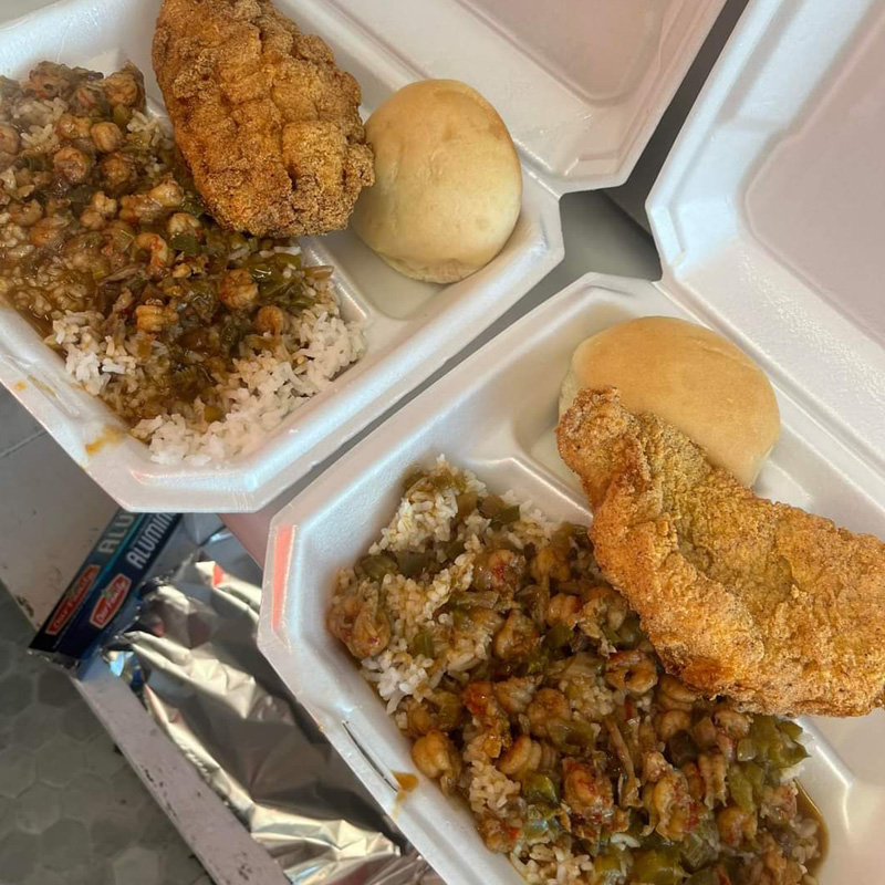 Crawfish etouffee & Cajun fried catfish